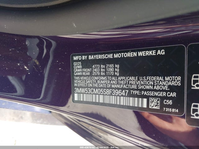 3MW53CM05S8F39647 BMW 2025