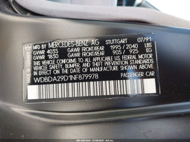 1992 MERCEDES-BENZ 190 WDBDA29D1NF879978 Photo 8