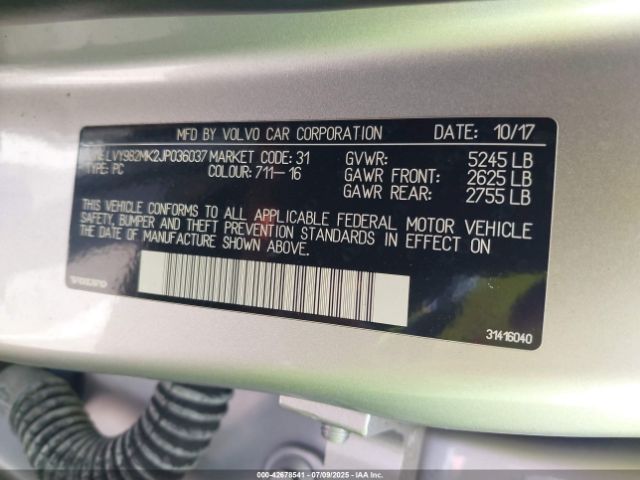 2018 VOLVO S90 LVY982MK2JP036037 Photo 8