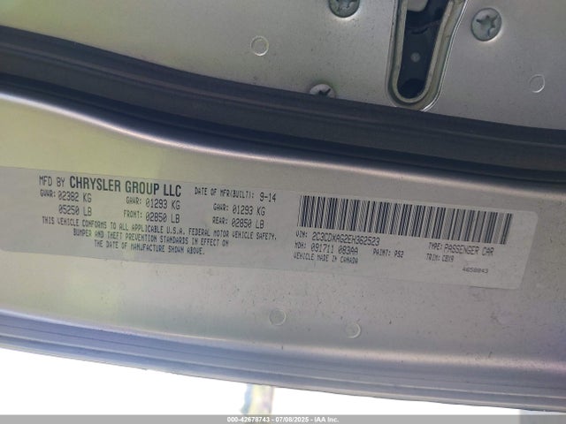 2C3CDXAG2EH362523 Dodge 2014