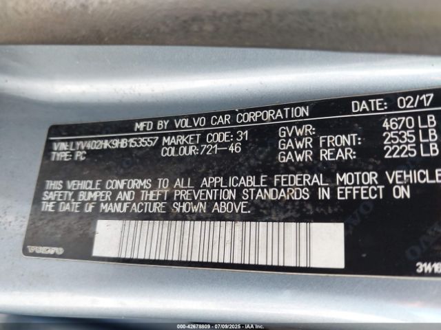 2017 VOLVO S60 INSCRIPTION LYV402HK9HB153557 Photo 8