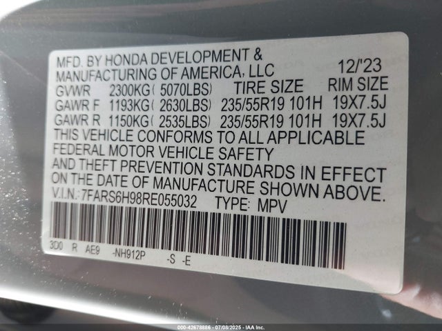 7FARS6H98RE055032 Honda lfc3