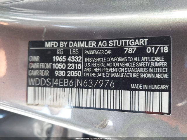 WDDSJ4EB6JN637976 Mercedes-Benz m270
