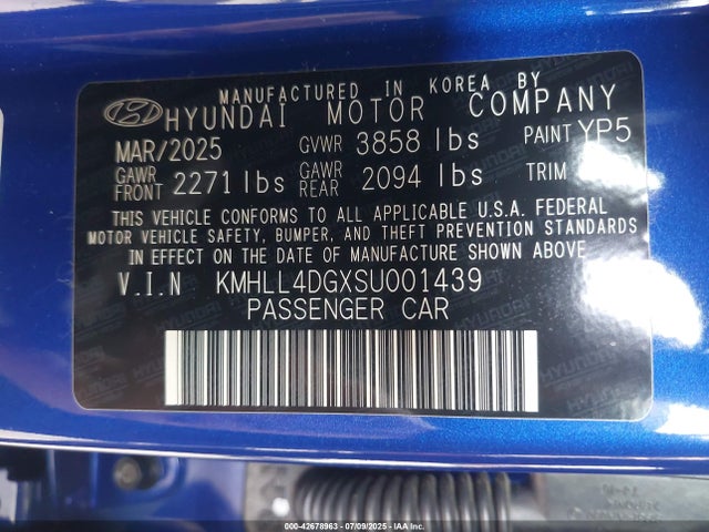 KMHLL4DGXSU001439 Hyundai mpi nu pe
