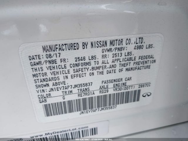 2018 INFINITI Q50 JN1EV7AP7JM355837 Photo 8
