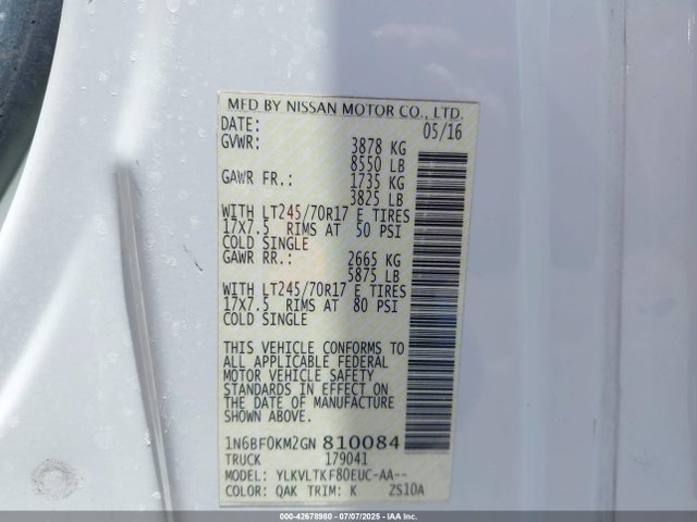 Nissan 2016 2016 1N6BF0KM2GN810084 Image 9