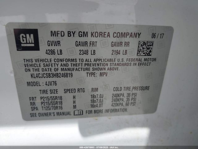 2017 BUICK ENCORE KL4CJCSB3HB246819 Photo 8
