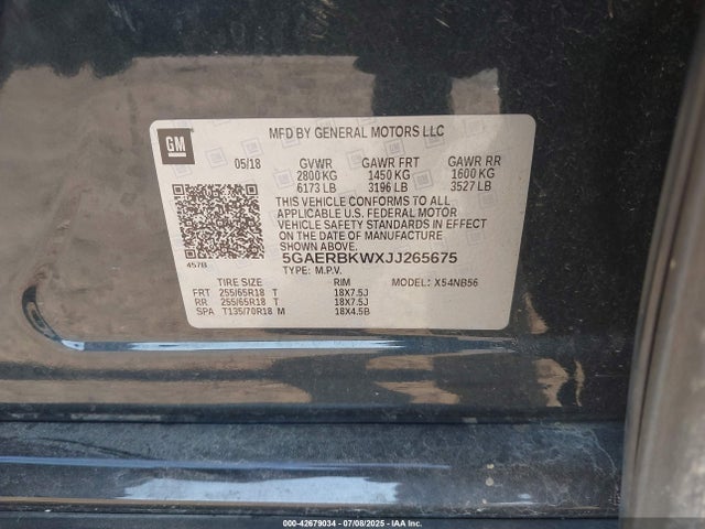 Продажа на аукционе авто 2018 Buick Enclave Essence, vin: 5GAERBKWXJJ265675, номер лота: 42679034