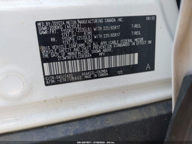 2020 TOYOTA RAV4 2T3W1RFV1LC083664 Photo 8