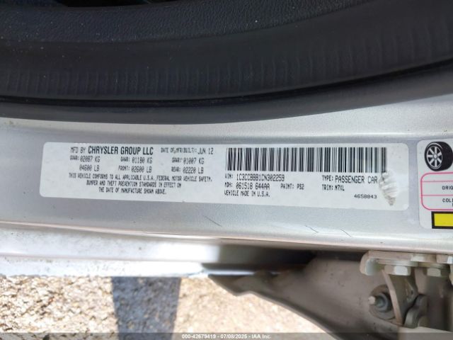 2012 CHRYSLER 200 1C3CCBBB1CN302259 Photo 8