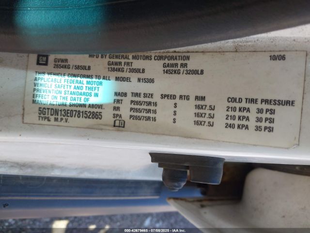 2007 HUMMER H3 SUV 5GTDN13E078152865 Photo 8