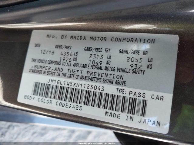 JM1GL1W5XH1125043 Mazda py