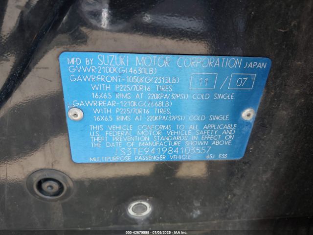 2008 SUZUKI GRAND VITARA JS3TE941984103557 Photo 8