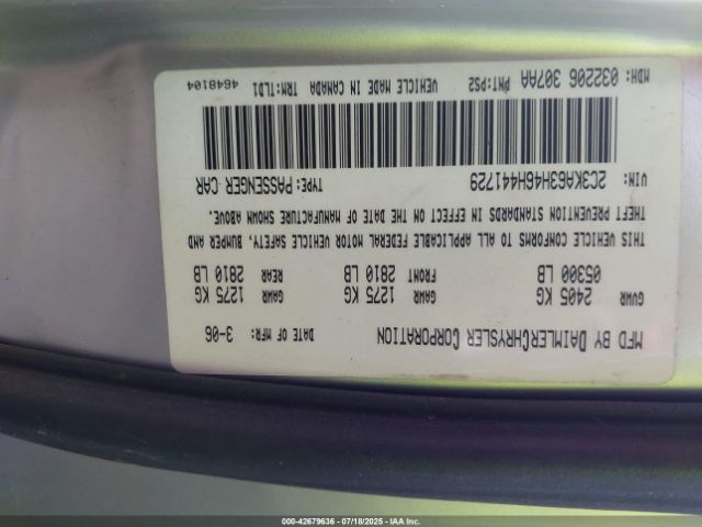 2006 CHRYSLER 300C 2C3KA63H46H441729 Photo 8