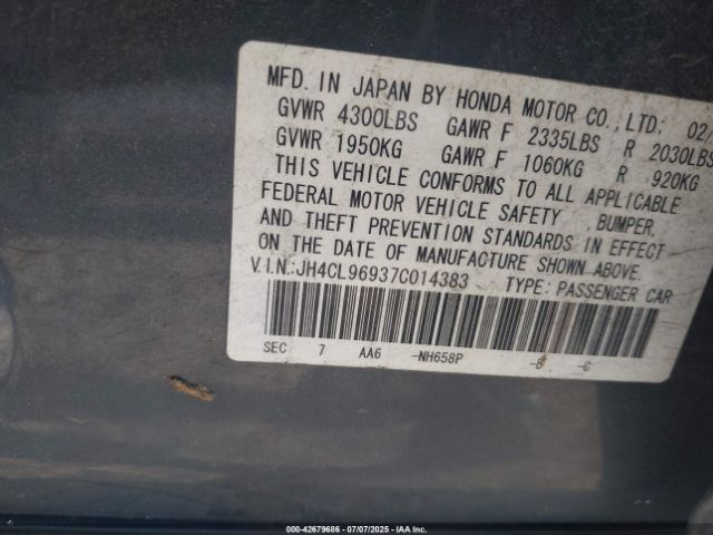 2007 ACURA TSX JH4CL96937C014383 Photo 8