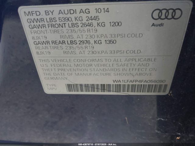2015 AUDI Q5 WA1LFAFP4FA056090 Photo 8