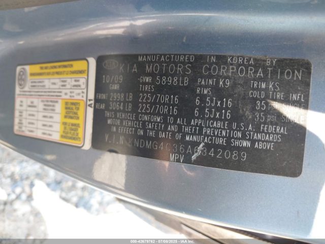 2010 KIA SEDONA KNDMG4C36A6342089 Photo 8