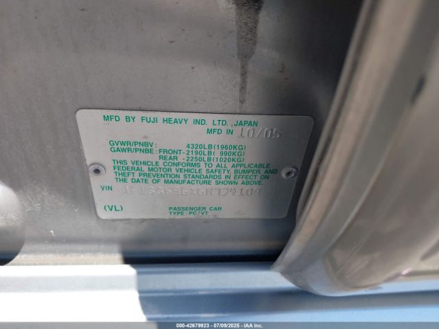2006 SUBARU FORESTER JF1SG696X6H734109 Photo 8