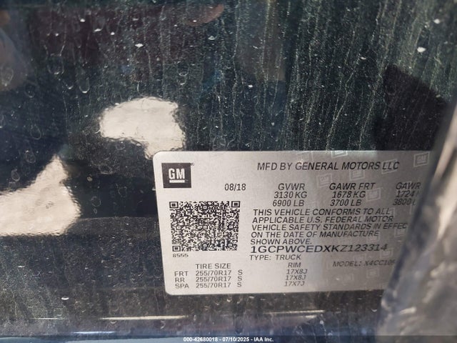 1GCPWCEDXKZ123314 Chevrolet l84 - di, dfm, alum, gen 5, var 2