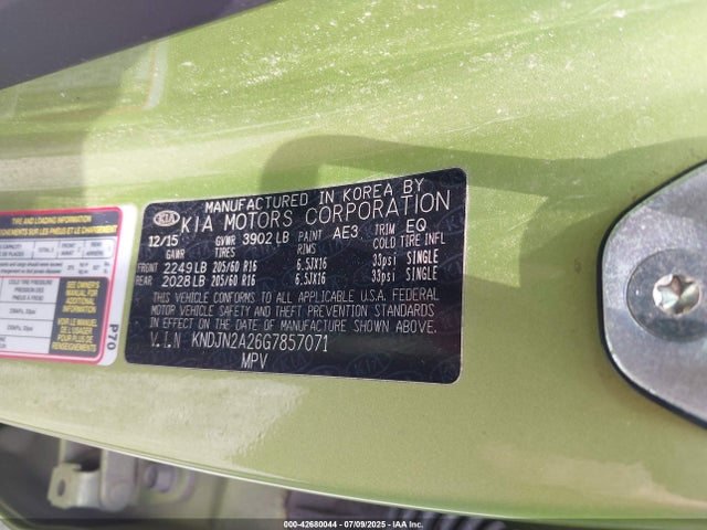 KNDJN2A26G7857071 KIA gdi gamma
