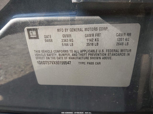 2008 CADILLAC CTS 1G6DT57VX80199547 Photo 8