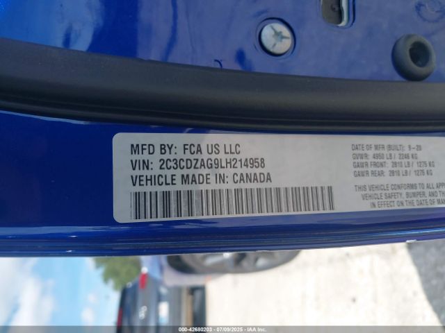 2020 DODGE CHALLENGER 2C3CDZAG9LH214958 Photo 8