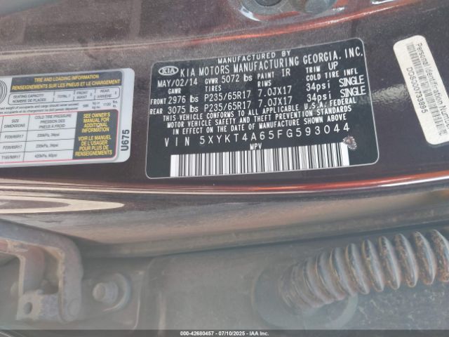 2015 KIA SORENTO 5XYKT4A65FG593044 Photo 8