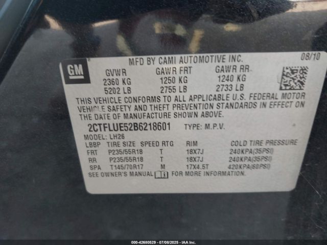 2011 GMC TERRAIN 2CTFLUE52B6218601 Photo 8