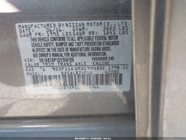 Nissan 2016 2016 3N1AB7AP1GY304766 Image 9