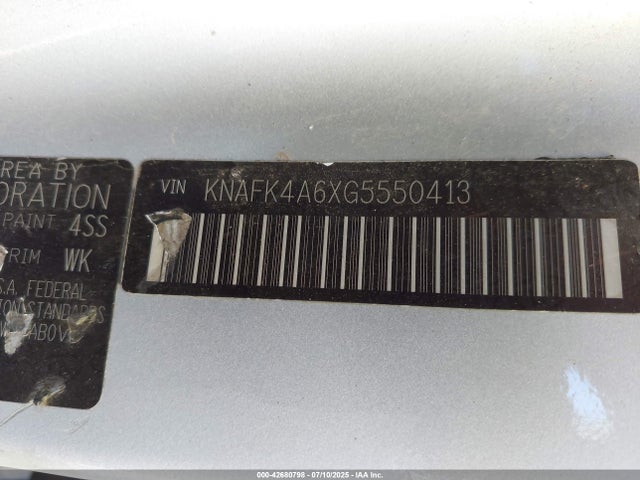 KNAFK4A6XG5550413 KIA mpi nu