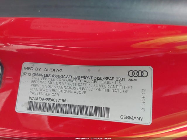 2014 AUDI A5 WAULFAFR5EA017186 Photo 8