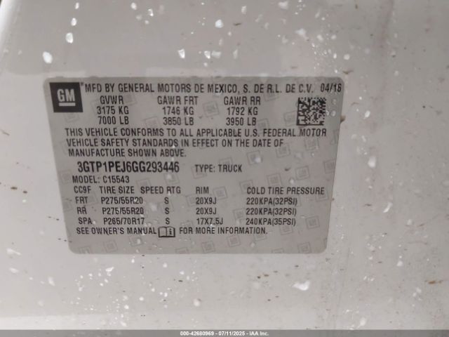 2016 GMC SIERRA 1500 3GTP1PEJ6GG293446 Photo 8