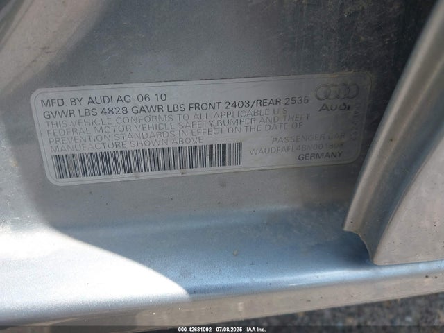 2011 AUDI A4 WAUDFAFL4BN001808 Photo 8