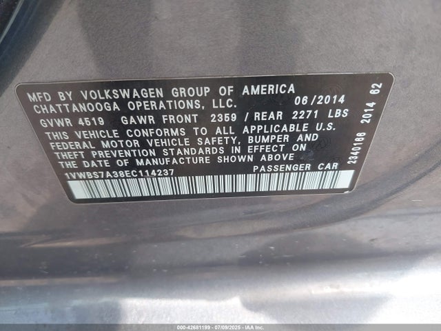 Volkswagen 2014 2014 1VWBS7A38EC114237 Image 9