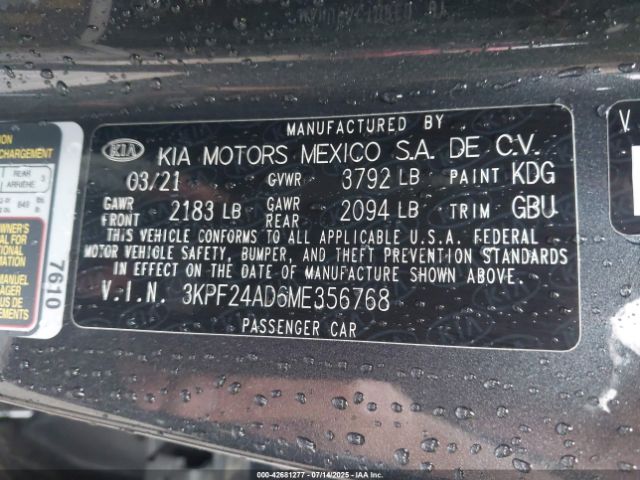 2021 KIA FORTE 3KPF24AD6ME356768 Photo 8