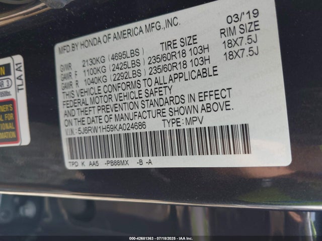 5J6RW1H59KA024686 Honda l15be