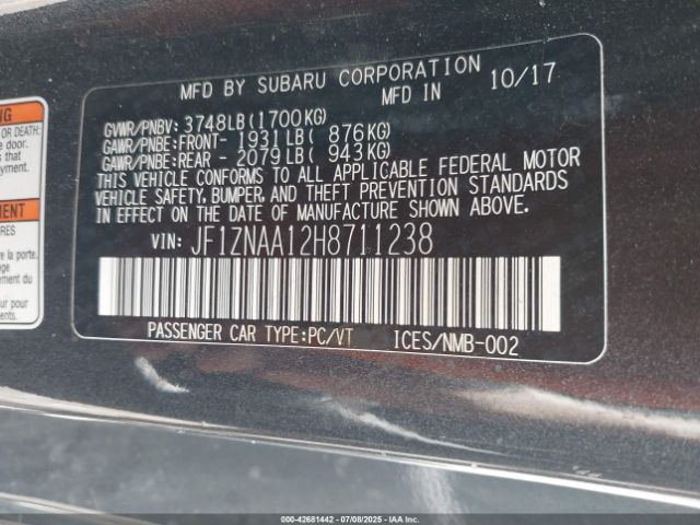 2017 TOYOTA 86 JF1ZNAA12H8711238 Photo 8