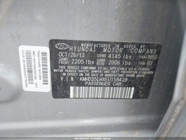 KMHD35LHXEU158428 Hyundai dohc gdi nu
