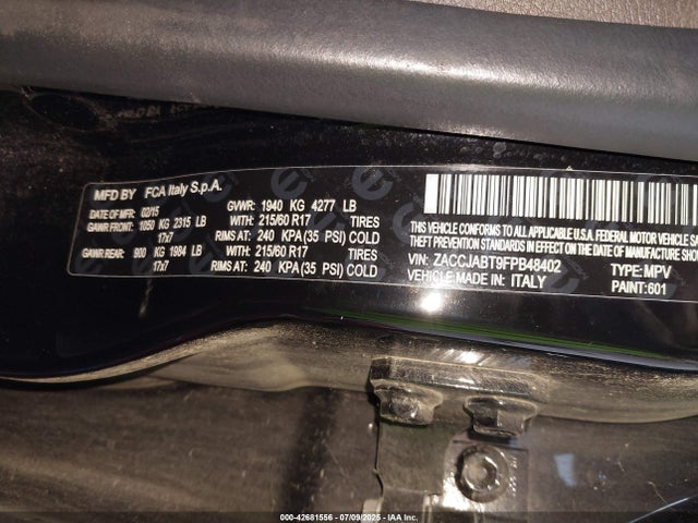 ZACCJABT9FPB48402 Jeep 2015