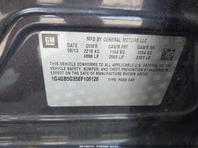 Buick lfx 2014 1G4GB5G35EF106126 Image 9