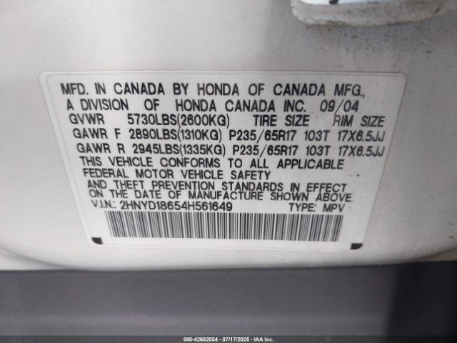2004 ACURA MDX 2HNYD18654H561649 Photo 8