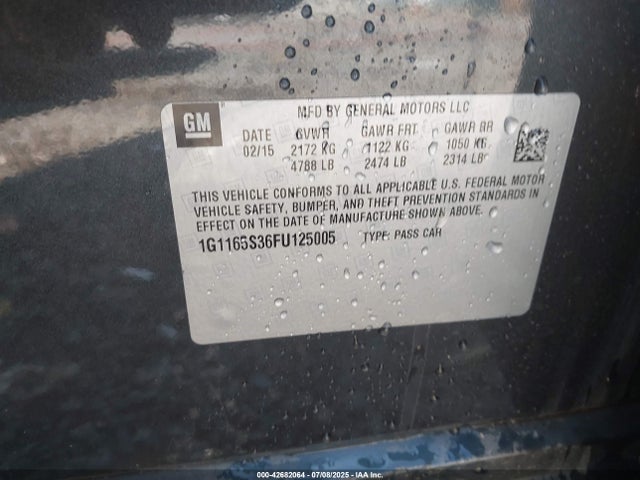 1G1165S36FU125005 Chevrolet lfx