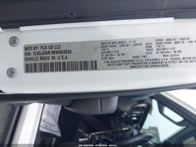2021 JEEP WRANGLER 1C4GJXAN1MW664034 Photo 8