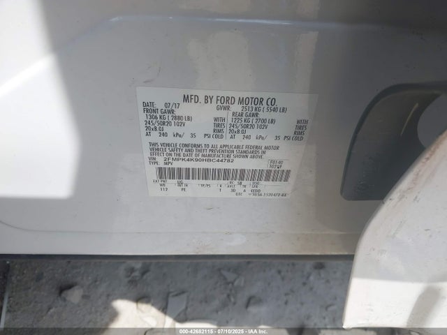 Ford 2.0l gtdi 2017 2FMPK4K90HBC44782 Image 9