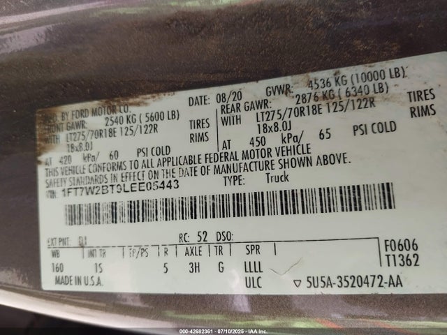 Ford F-250 2020 1FT7W2BT9LEE05443 Image 25