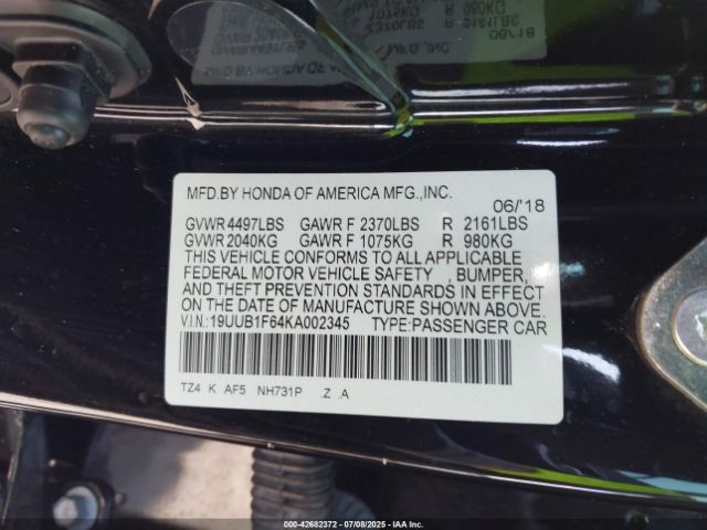 2019 ACURA TLX 19UUB1F64KA002345 Photo 8