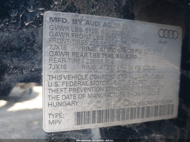 2022 AUDI Q3 WA1EECF37N1130864 Photo 8