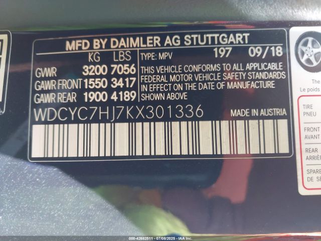 2019 MERCEDES-BENZ AMG G 63 WDCYC7HJ7KX301336 Photo 8