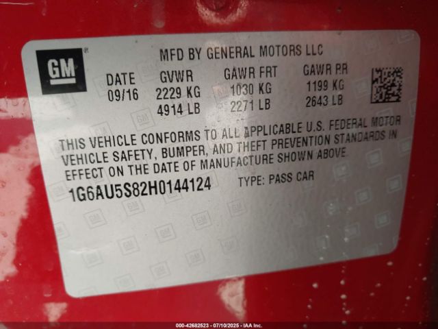 2017 CADILLAC CTS 1G6AU5S82H0144124 Photo 8