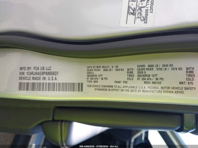 2023 JEEP GRAND CHEROKEE L 1C4RJKAG9P8865637 Photo 8